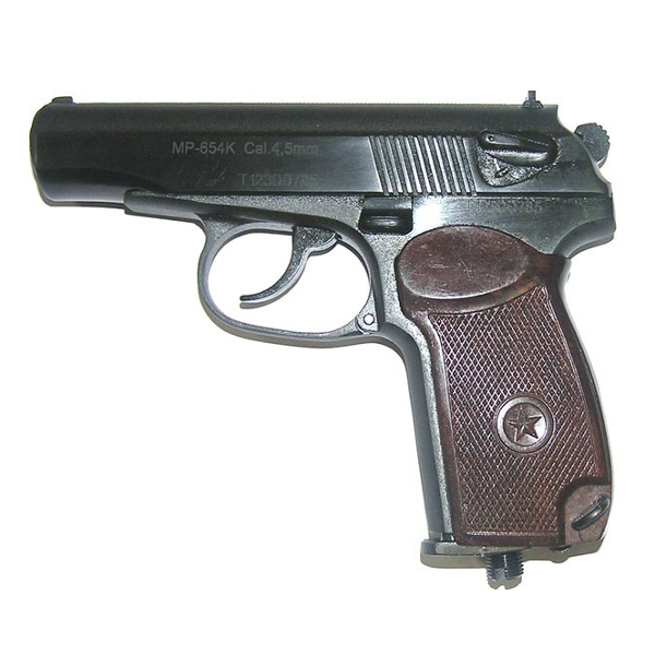 Пневматический пистолет МР-654К-32 с оригинальной рукояткой