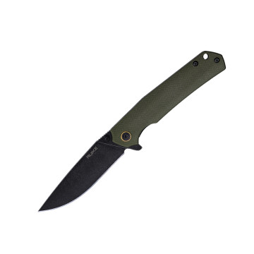 Нож складной Ruike P801-SB, сталь Sandvik 14C28N, рукоять сталь, G10, зеленый, черный
