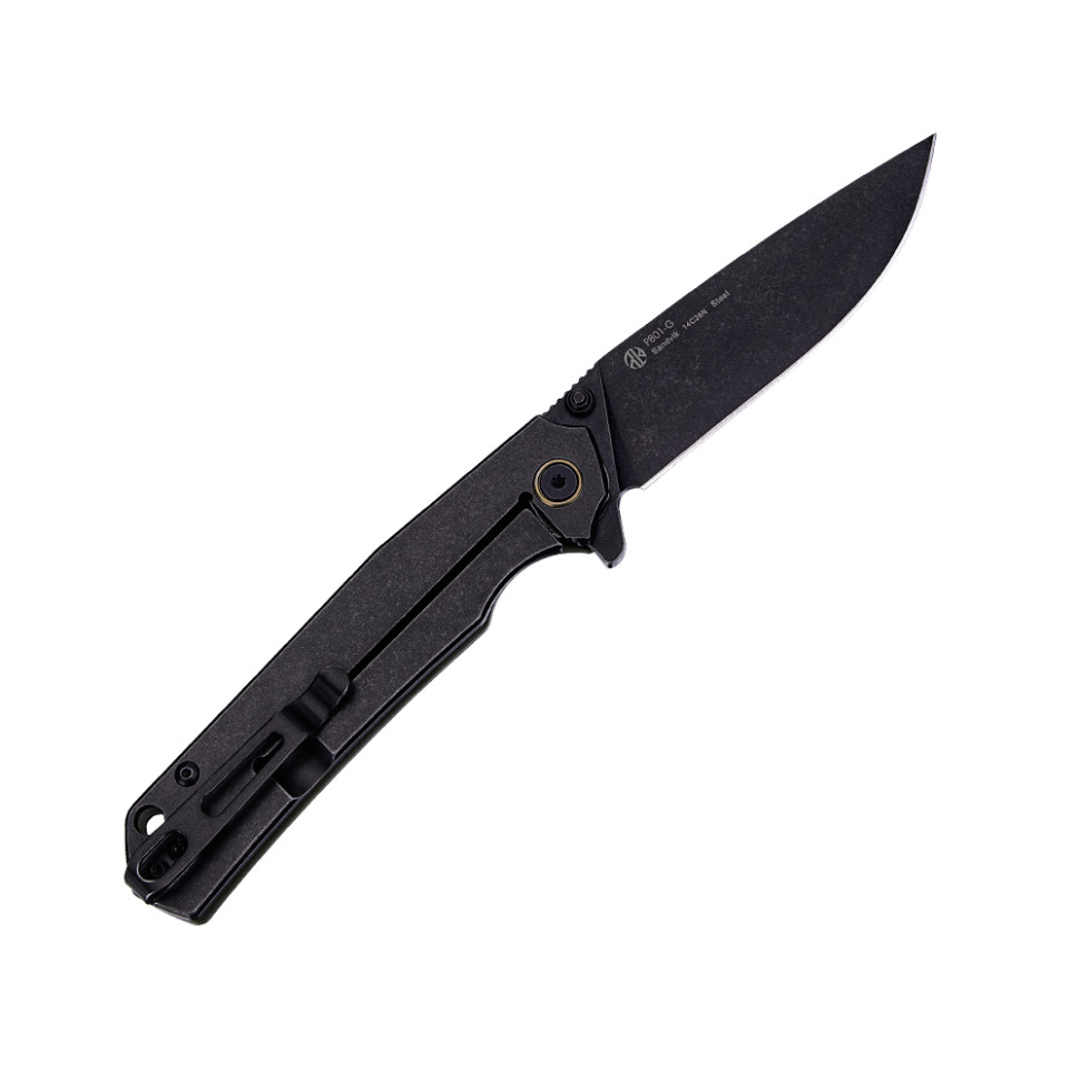 Нож складной Ruike P801-SB, сталь Sandvik 14C28N, рукоять сталь, G10, зеленый, черный