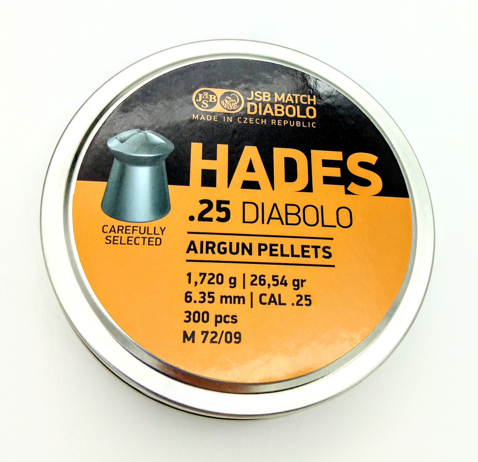 Пули для пневматики "JSB" 6,35 мм (1,72г) "Hades Diabolo" 300шт.