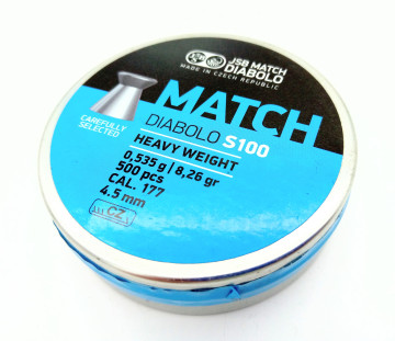 Пули для пневматики "JSB" 4,5 мм (0,535г) "Match Diabolo S100" 500шт.